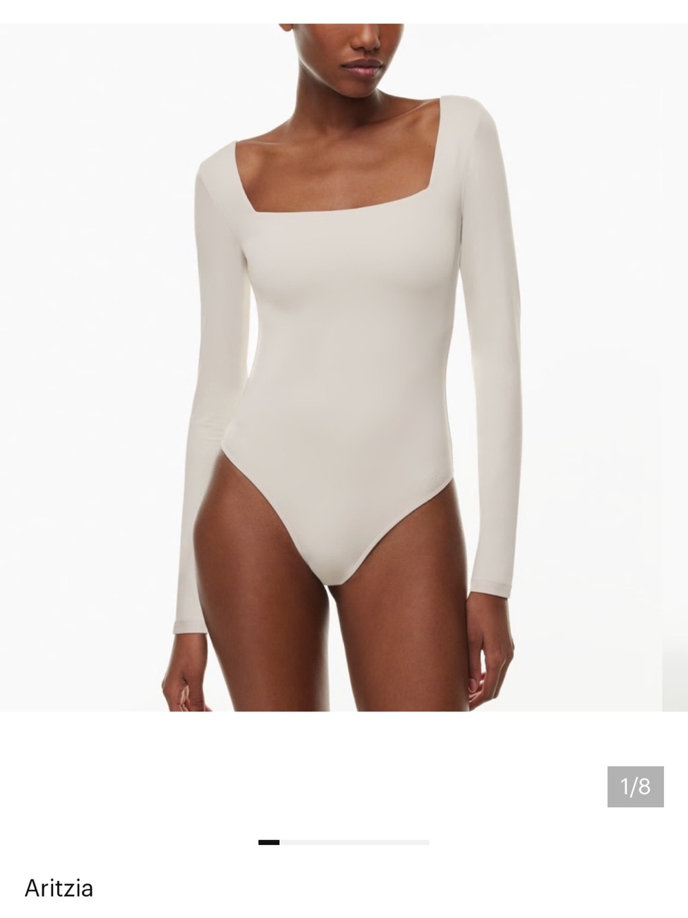Babaton Long Sleeve Square Neck Bodysuit in Cream